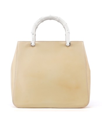 Gucci Beige Patent Leather Bamboo Tote commande en ligne