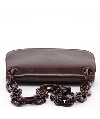 Prada Brown Calfskin Chain Shoulder Bag Livraison rapide