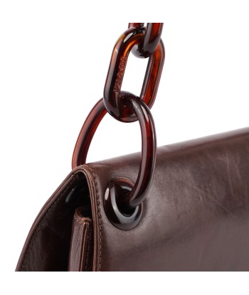 Prada Brown Calfskin Chain Shoulder Bag Livraison rapide