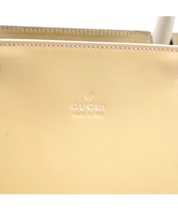 Gucci Beige Patent Leather Bamboo Tote commande en ligne