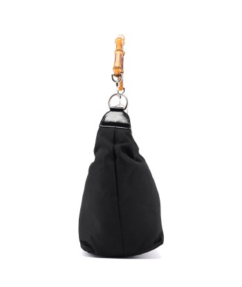 Black Canvas Bamboo Shoulder Bag plus qu'un jeu 