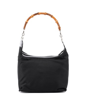 Black Canvas Bamboo Shoulder Bag plus qu'un jeu 