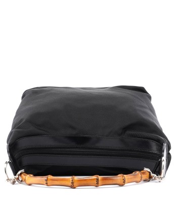 Black Canvas Bamboo Shoulder Bag plus qu'un jeu 