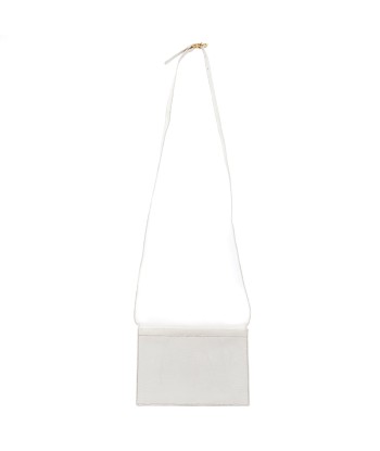 White Leather Lizard Embossed Bag la colonne vertébrale