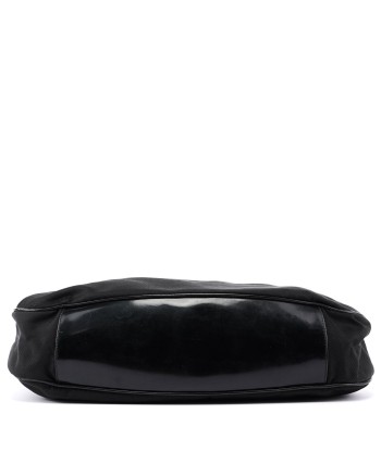 Black Canvas Bamboo Shoulder Bag soldes