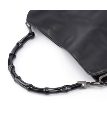 Black Leather Bamboo Shoulder Bag store