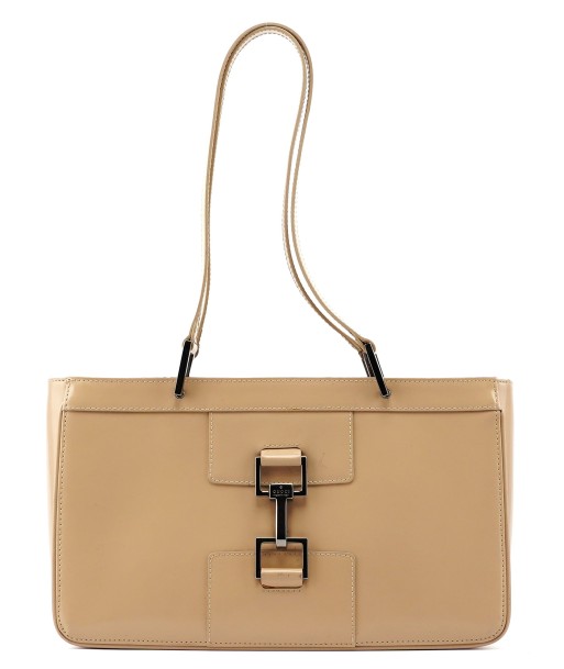 Beige Patent Leather Jackie Tote une grave pollution 