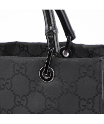 Black GG Bamboo Tote en linge