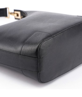 Black Leather Shoulder Bag Plaque Par le système avancé 