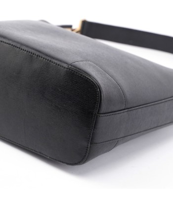 Black Leather Shoulder Bag Plaque Par le système avancé 