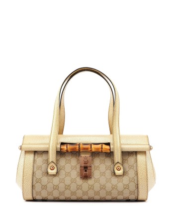 Beige White GG Bamboo Bag 2023