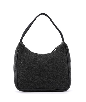 Anthracite Wool Mini Hobo Bag en ligne des produits 