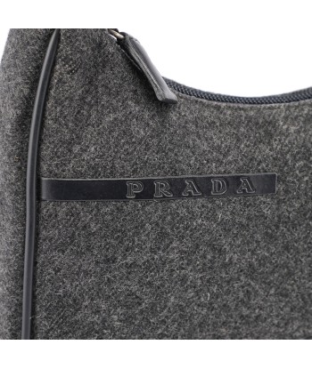 Anthracite Wool Mini Hobo Bag en ligne des produits 