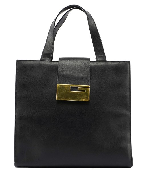 Black Square G Leather Small Tote pas cheres