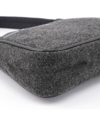 Anthracite Wool Mini Hobo Bag en ligne des produits 