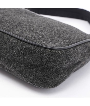 Anthracite Wool Mini Hobo Bag en ligne des produits 