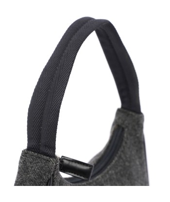 Anthracite Wool Mini Hobo Bag en ligne des produits 