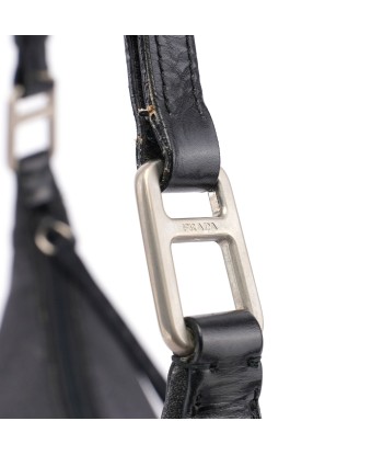 Black Tessuto Leather Shoulder Bag destockage