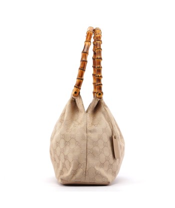 Beige GG Bamboo Top Handle Bag pas chere