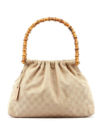 Beige GG Bamboo Top Handle Bag pas chere