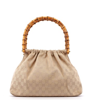 Beige GG Bamboo Top Handle Bag pas chere