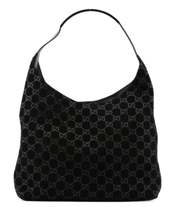 Black Suede GG Hobo Shoulder Bag à prix réduit toute l'année