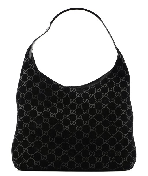 Black Suede GG Hobo Shoulder Bag à prix réduit toute l'année