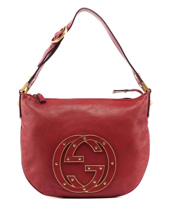 Burgundy Leather Stud GG Shoulder Bag Découvrez la collection