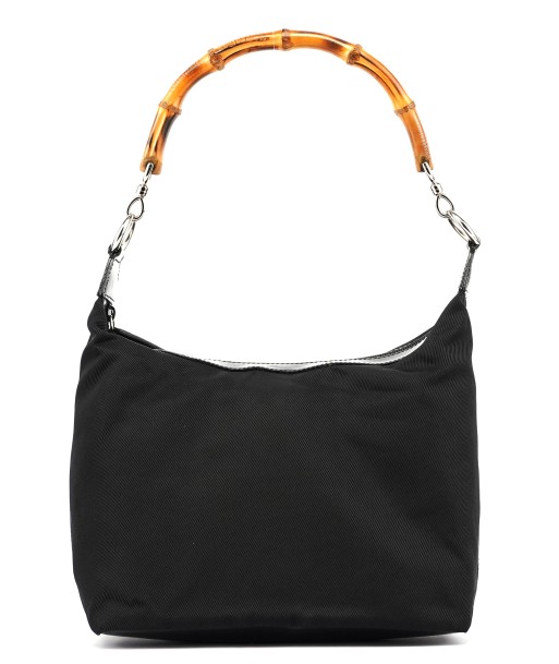 Black Canvas Bamboo Shoulder Bag les ligaments