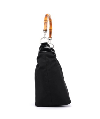 Black Canvas Bamboo Shoulder Bag les ligaments