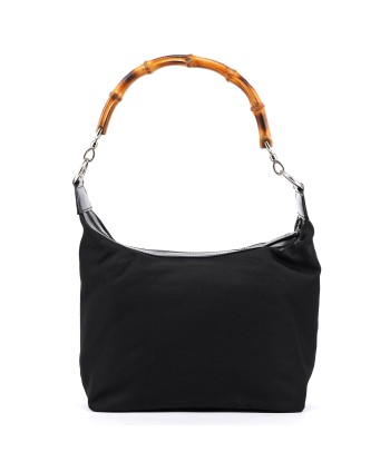 Black Canvas Bamboo Shoulder Bag les ligaments