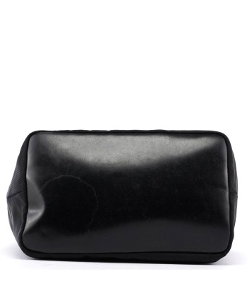 Black Canvas Bamboo Shoulder Bag solde