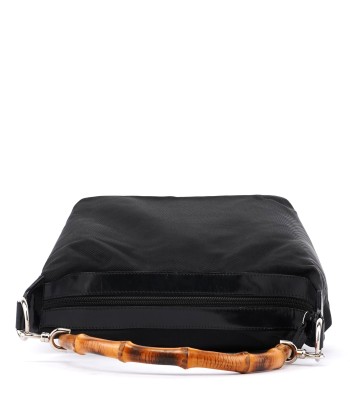 Black Canvas Bamboo Shoulder Bag les ligaments