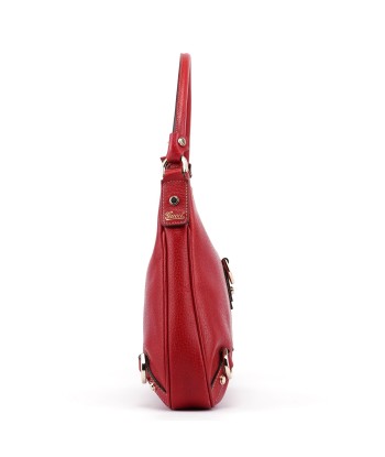 Red Leather D-Ring Shoulder Bag Voir les baskets