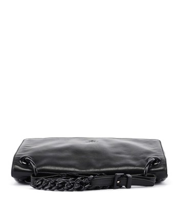 Black Calfskin Plastic Chain Shoulder Bag de pas cher