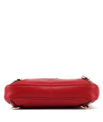 Red Leather D-Ring Shoulder Bag Voir les baskets