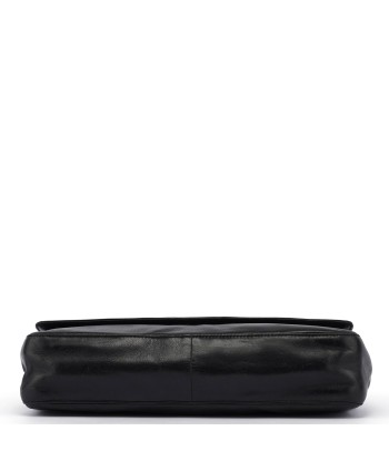 Black Calfskin Plastic Chain Shoulder Bag de pas cher