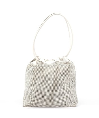 Beige Perforated Leather Drawstring Bag s'inspire de l'anatomie humaine