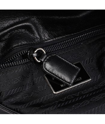 Black Calfskin Plastic Chain Shoulder Bag de pas cher