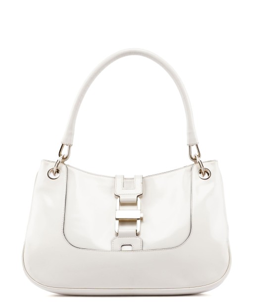 White Patent Leather Jackie Shoulder Bag en ligne