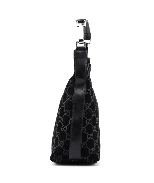 Black Suede GG Shoulder Bag basket pas cher