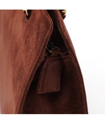 Brown Suede Chain Handle Tote de la marque