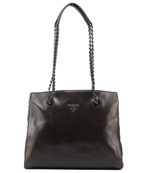 1995 Brown Nappa Tessuto Chain Tote pas cher 