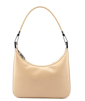 Beige Leather Hobo Shoulder Bag pas cheres