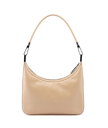 Beige Leather Hobo Shoulder Bag pas cheres