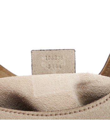 Beige Suede Wood Handle Shoulder Bag shop