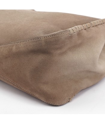 Beige Suede Wood Handle Shoulder Bag shop