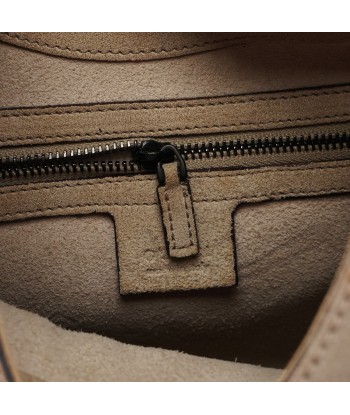 Beige Suede Wood Handle Shoulder Bag shop