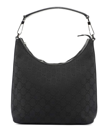 Black GG Canvas Shoulder Bag de pas cher