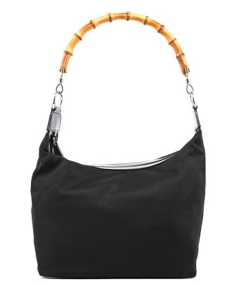 Black Canvas Bamboo Shoulder Bag ou a consommer sur place